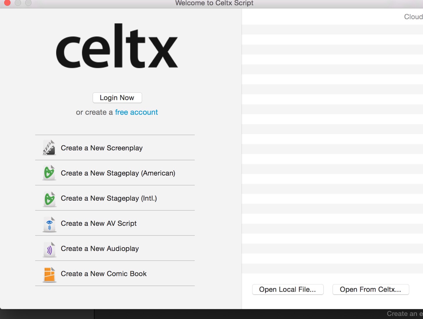 Celtx Script Free Mac
